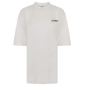 USA Pro Womens/Ladies Logo Crew Neck Regular T-Shirt / White